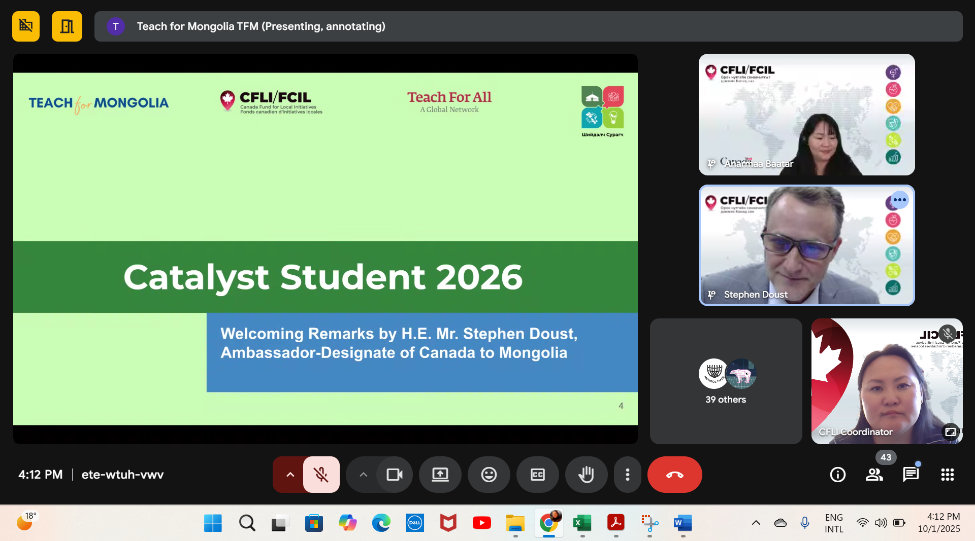 Teach4Mongolia 2025-10-01 HOM speech